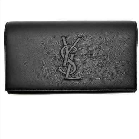 Yves Saint Laurent Handbags - YVES SAINT LAURENT BELLE DU JOUR LEATHER CLUTCH